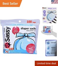 100 Baby Powder Scented Disposable Diaper Bags - Ideal for Nursery Travel