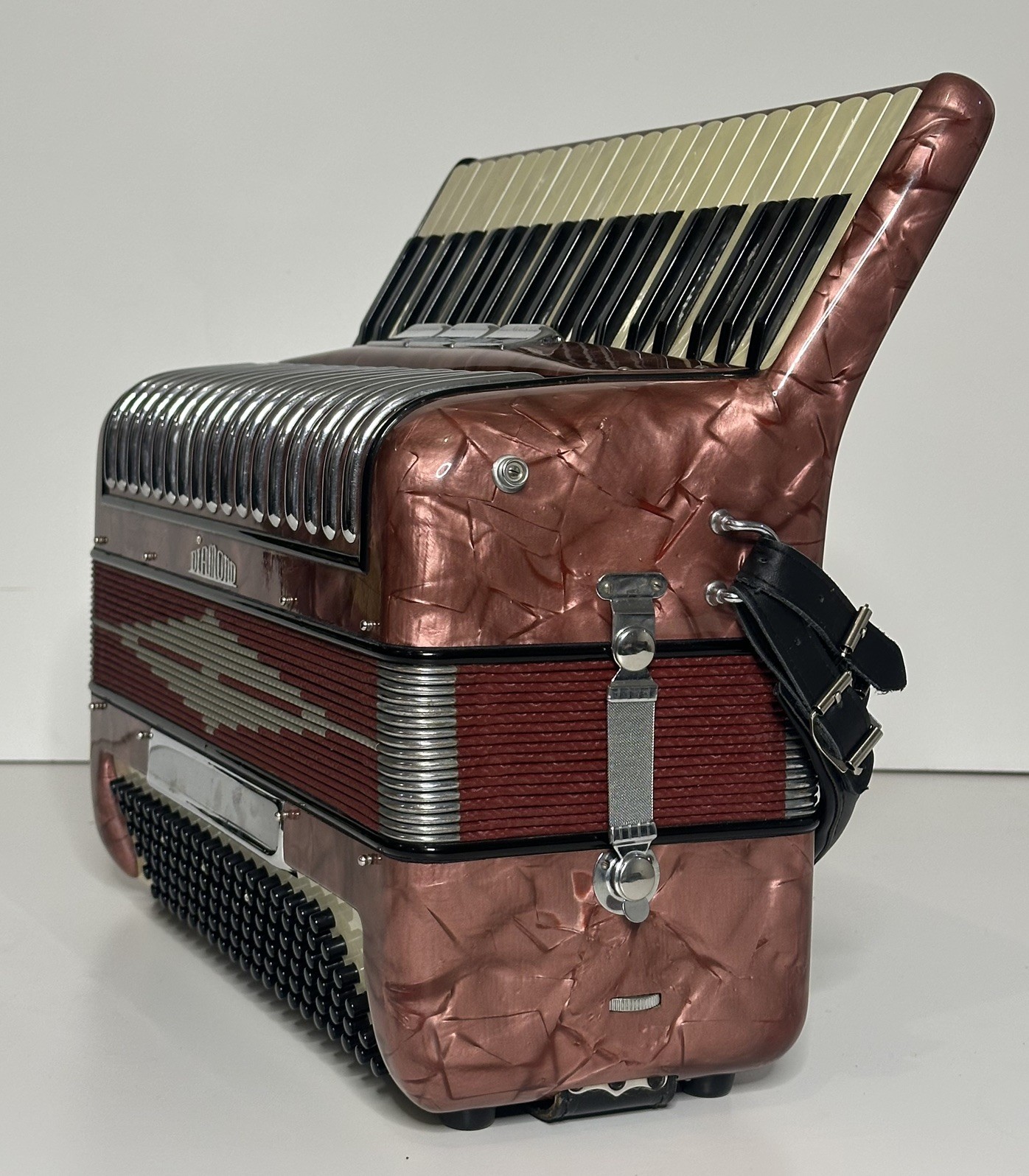 Pearl Maroon Morbidoni Diamond Piano Accordion LM (41key/120Bass) Italy Hardcase