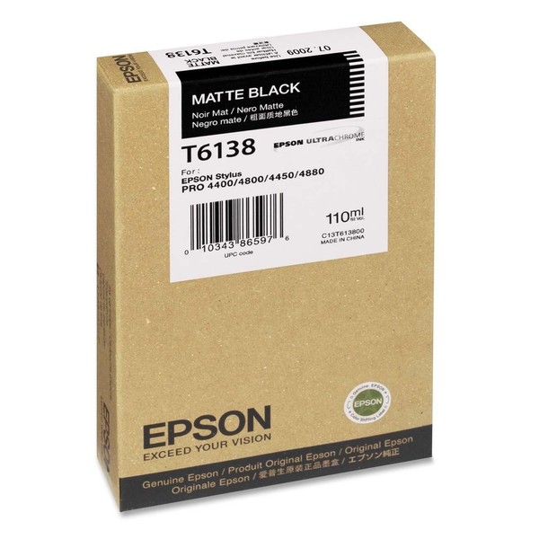 Original Epson T6138 Tinte Matte Black Stylus Pro 4400 4800 4450 Mhd 2014-2015-image