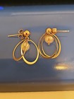 VTG 14k.Yellow Gold Nabco Cultured Freshwater Pearl Double Wire Drop Earrings — photo 3