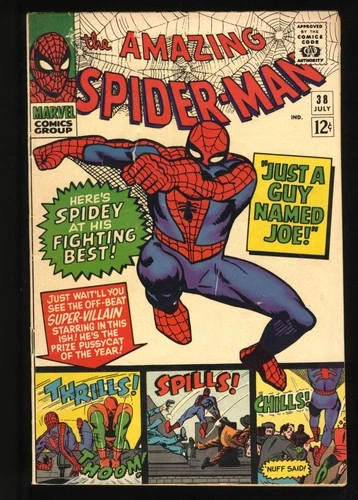 Amazing Spider-Man #38 FN- 5.5 2nd Mary Jane! Last Ditko issue! Marvel 1966