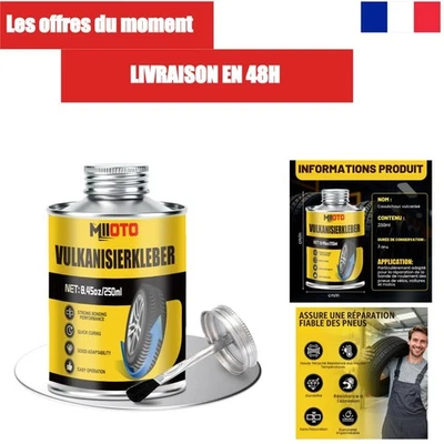 Miioto Colle Vulcanisante Pneu 250ml - Réparation Étanche Pneus Voiture - Photo 1/4