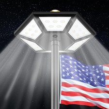 Solar Flag Pole Light Dusk to Dawn, 2000 Lume...