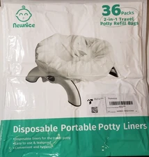 NEWNICE 36 PACK 2-IN-1 TRAVEL  DISPOSABLE PORTABLE POTTY LINER NEW 