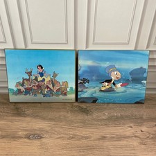 Vintage Disney Productions Snow White and Jiminy Cricket Wooden Art Decor