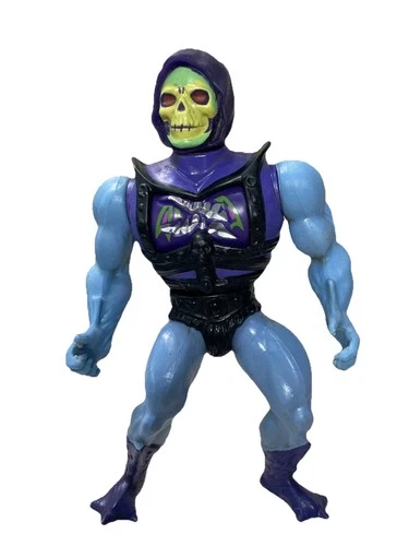WORKING Vintage Battle Damage Skeletor Soft Head 1983 Mattel He-Man MOTU