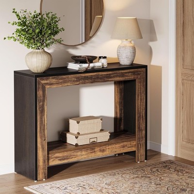41.3-Inch Rustic Console Table with Storage Farmhouse Sofa Table for Living Room