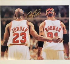 Dennis Rodman autograph signed Bulls 16x20 photo MJ Michael Jordan ~ Beckett BAS