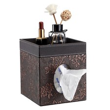 Sumnacon Leather Square Tissue Box Cover - Decorative Cube Tissue Box Holder ...