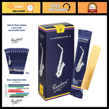 Alto Saxophone Reeds Strength 3 - Traditional Style, Box of 10 for Musicians
