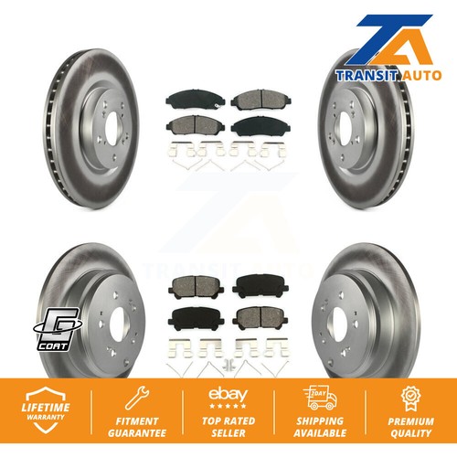 Coat Brake Rotors Semi-Metallic Pad Front Rear Kit For Honda Pilot Acura MDX ZDX - Picture 1 of 9