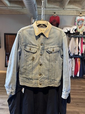 VTG Lee Storm Rider Blanket Lined Denim Trucker Jacket Size 36R USA Made 70's