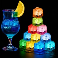 72 PCS Light Up Ice Cubes for Drinks, Multi Color Changing Led Ice Cubes IP67...