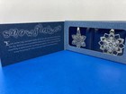 Vtg Longaberger 2000 Snowflakes Nos Set 2 Pewter Christmas Ornaments Usa 73431