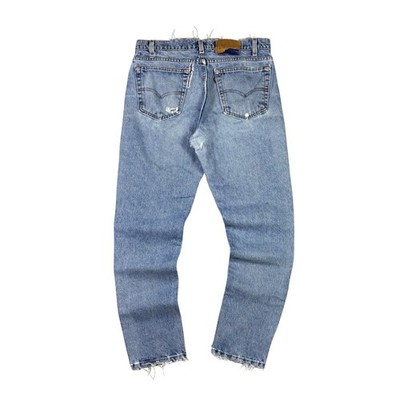 Vintage Levis 512 Slim Fit Tapered Leg Jeans Light Wash Distressed Mens 32x30