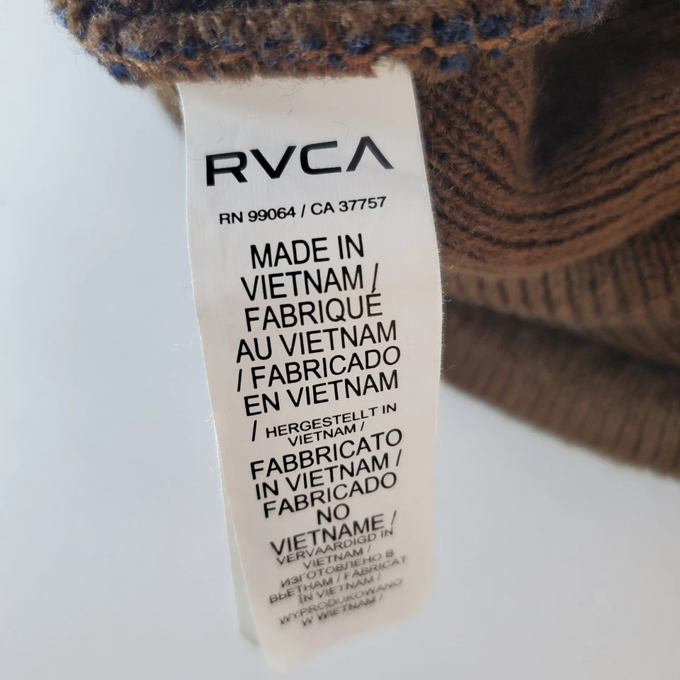 RVCA Builder Navy & Brown Adult Unisex Cap Hat Gorpcore Outdoor Beanie  - Image 4 of 4