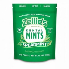 Zellie's 100 Xylitol Spearmint Breath Mints 540 Pack Aspartame Gluten