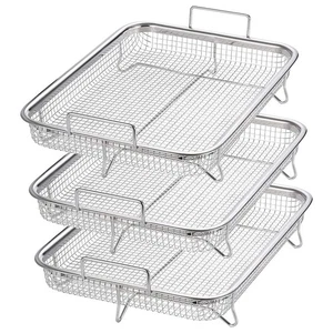 3Piece Air Fryer Basket Air Fryer Tray Wire Rack for Oven, Q4U53024
