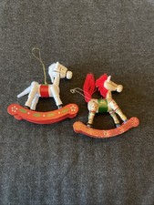 Of Vintage Wooden Rocking Horse Christmas Tree Ornaments