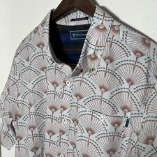 William Murray Golf Performance Shirt Mens Large Golf Clubs Pattern Short Sleeve