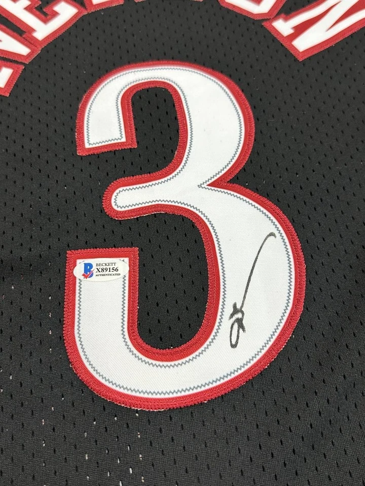 Allen Iverson Black Jersey #3 Philadelphia 76ers Signed Autographed BECKETT COA - Image 2 of 4