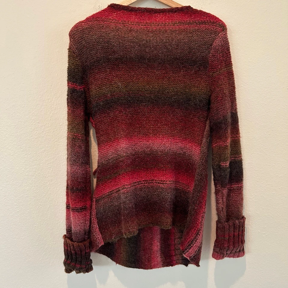 Royal Robbins Sweater Wrap Cardigan Womens M Red Multi Open Front Knit Boho - Image 2 of 4