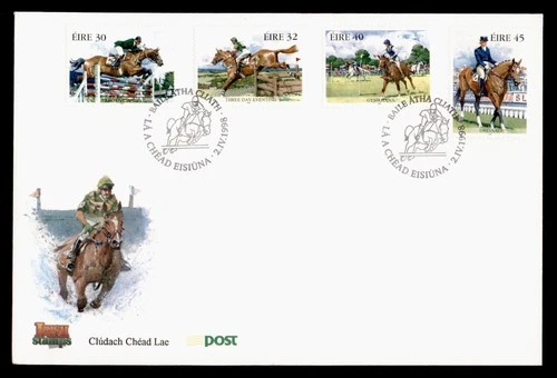 DR WHO 1998 IRELAND FDC HORSE RACE COMBO M77305