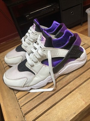 Nike Air Huarache Men's Size 10.5White Black Purple Athletic Sneakers DD1068-108