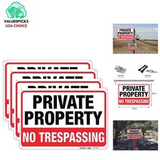 Resilient 10x14 Private Property Signs - Rust-Free Aluminum, UV Printed 4-Pack