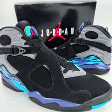 Air Jordan US 13 Men's Black Grey Purple Aqua Blue Nike Retro 8   305381 006 New