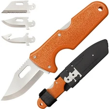 Cold Steel Click n Cut Orange Replaceable Blade Hunting Knife w/ Sheath- CS40ALZ