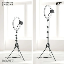 BOWER 12  White/RGB Ring Light Kit 360 Ballhead 62" Extendable Tripod All In One