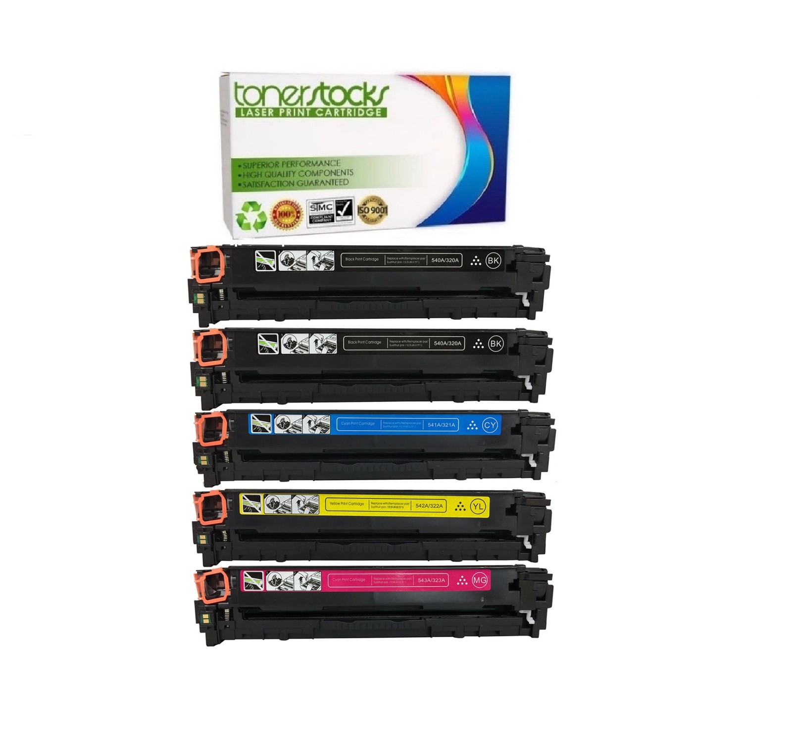 Lot De 5 Cartouches De Toner Compatibles Pour Imprimantes HP LaserJet Pro CP1520, CP1525NW, CM1415FN - Marque Visiodirect
