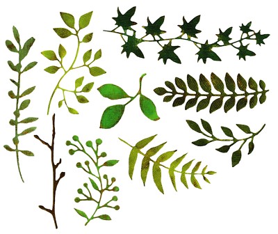 Sizzix Thinlits Garden Greens Intricate Die Set Tim Holtz 9-delig - Voor Papercraft & Scrapbooking