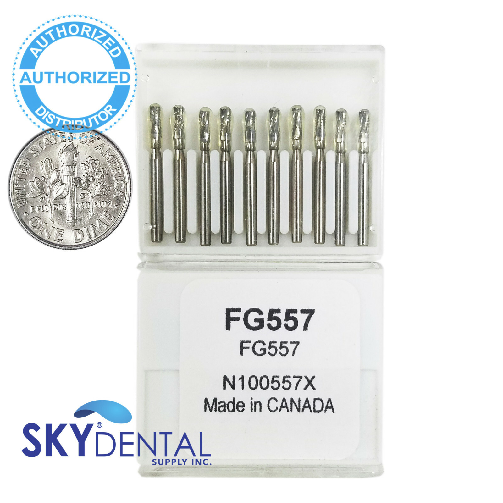 10 FG557 557 Dental Carbide Burs by Verdent (Cross Cut Fissure, Made in 10 FG557 557 Dental Carbide Burs by Verdent (Cross Cut Fissure, Made in