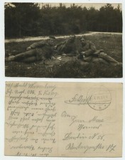 97167 - German Soldiers Resting At The Edge Of The Forest - Photo As Field Postcard 11.7.1918
