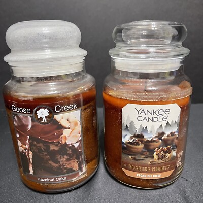 Yankee Candle Bonfire Pecan Pie Bites & Goose Creek Hazelnut Cake Large Duo!