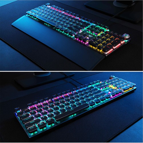 AULA F2088 104 Keys Wired Gaming Mechanical Punk Round Keyboard Mixed I3H4 - Picture 8 of 11