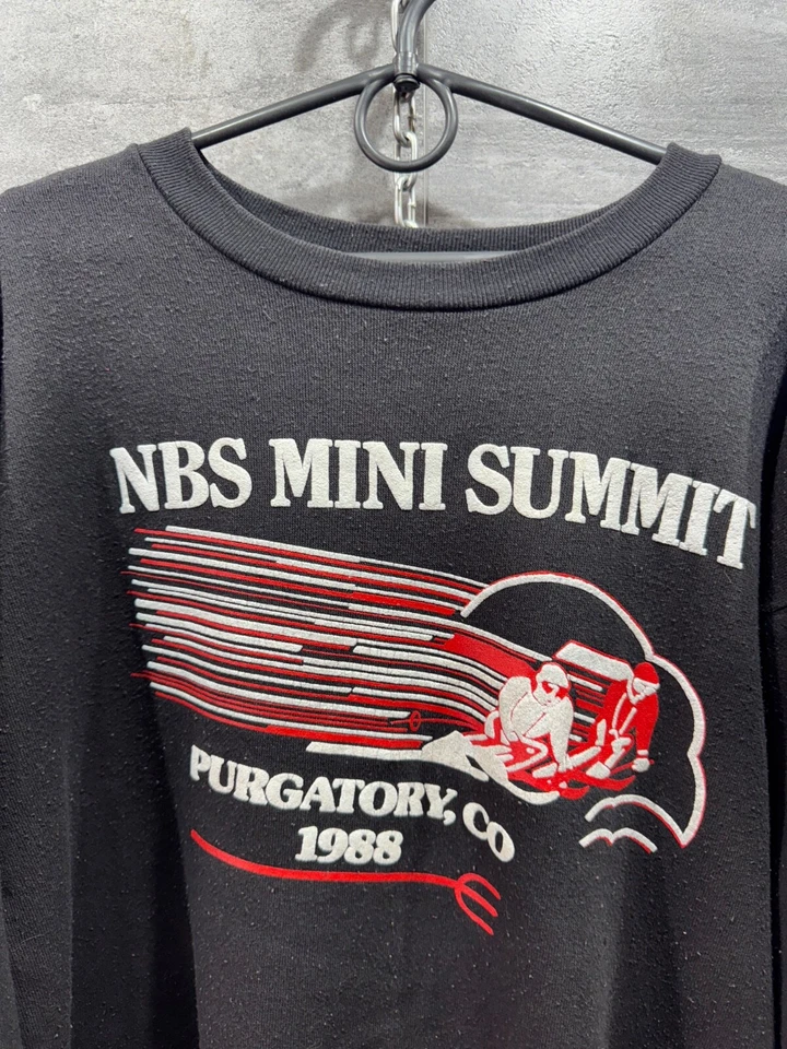 Vintage 80s Majestic NBS MINI SUMMIT SKY PURGATORY ,CO 1988 Rare Sweater Size XL - Image 2 of 4