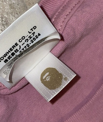 BAPE A Bathing Ape Big Shark Long Sleeve Tee Pink Size Medium - Picture 7 of 8