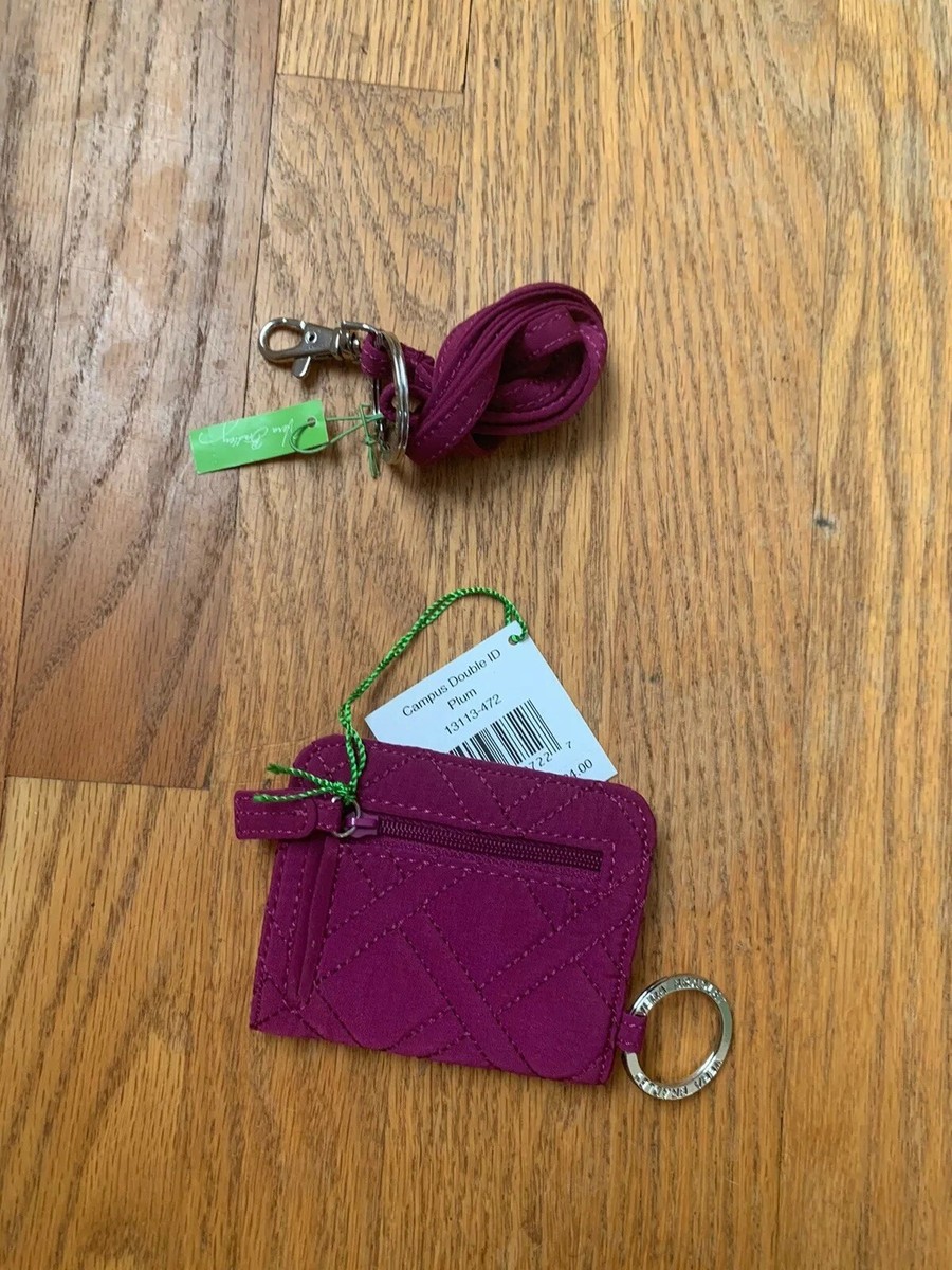 Vera Bradley Double Campus ID & Lanyard Plum NWT | eBay