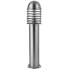 Outdoor Post Bollard Light Polished Steel Vandal Proof External Pathway Lamp