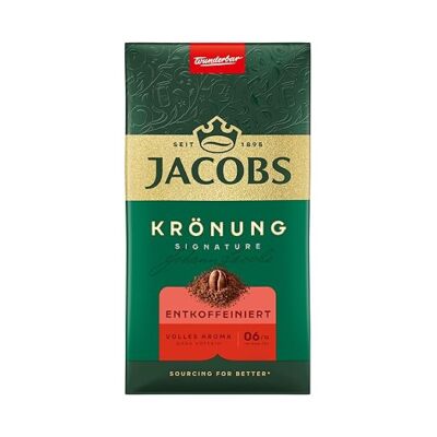 Jacobs Filterkaffee Krönung Entkoffeiniert, Gemahlener Kaffee ohne Koffeingehalt