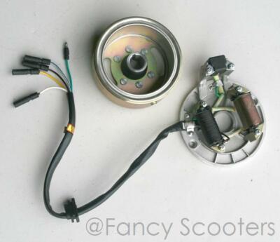 2 Coil Magneto Stator Flywheel for Kick Start Apollo RFZ125 SSR 110 140 Pit Bike
