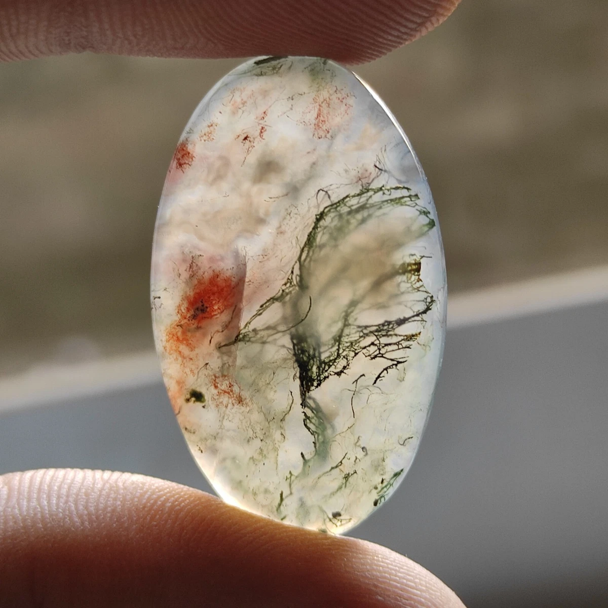 Moss agate cabochon hotsell