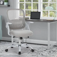 Height Adjustable Mid Back Office Chair with Flip-up Arms and Swivel Mesh Chair
