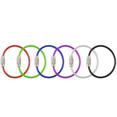 10 Stck. Edelstahl Draht Schlüsselanhänger Schraubverschluss Gadget Kabel Seil Schlüsselring