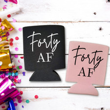 Forty AF - Enfriadores de latas de cumpleaños personalizados, Coolie de 40 cumpleaños, regalo personalizado