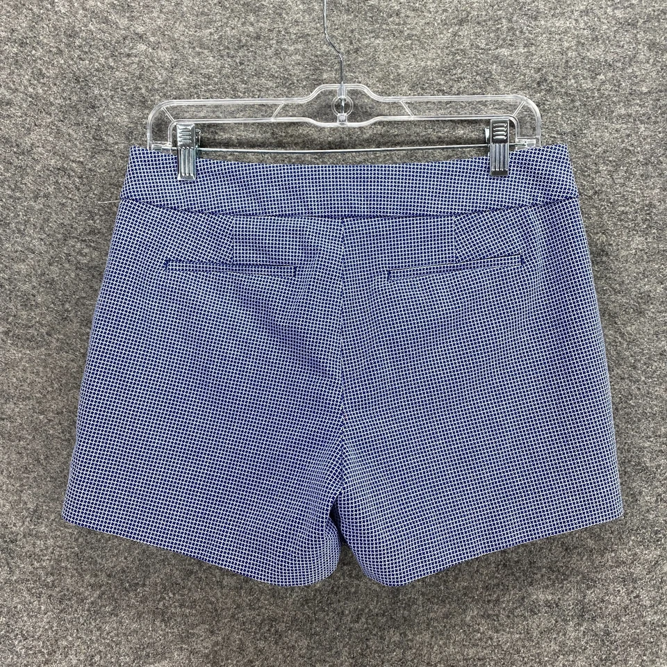 Banana Republic Shorts Women 4 Blue Check Chino Mid Rise Viscose - Image 2 of 4