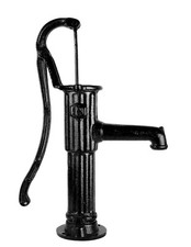 Schwengelpumpe Typ75 rustikal schwarz Gartenpumpe m. Rundflansch Pumpe Handpumpe